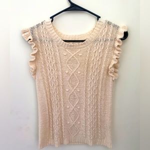 Blu Pepper Cream Sweater Shirt, Size Medium